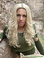 Latin Francisca Amenabar in rocky mountains all